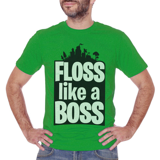 Forest Green T-Shirt Floss Like A Boss Flossin Dance - SOCIAL CucShop