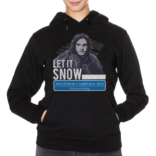 Dark Slate Blue Felpa Jon Snow Know Nothing Westeros Campaign 2019 Game Of Thrones - FILM CucShop