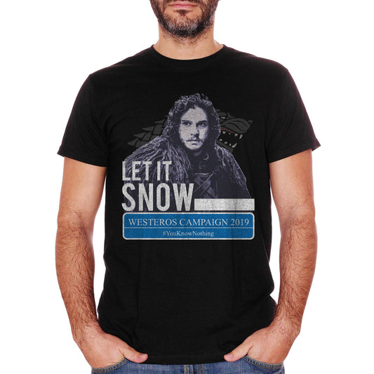White T-Shirt Jon Snow Know Nothing Westeros Campaign 2019 Game Of Thrones - FILM CucShop