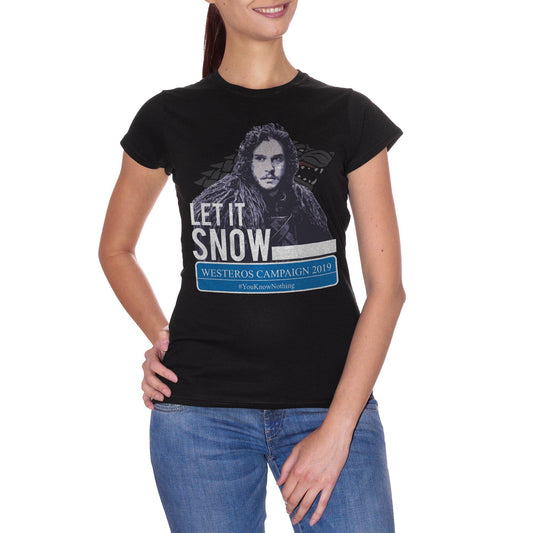 Black T-Shirt Jon Snow Know Nothing Westeros Campaign 2019 Game Of Thrones - FILM CucShop