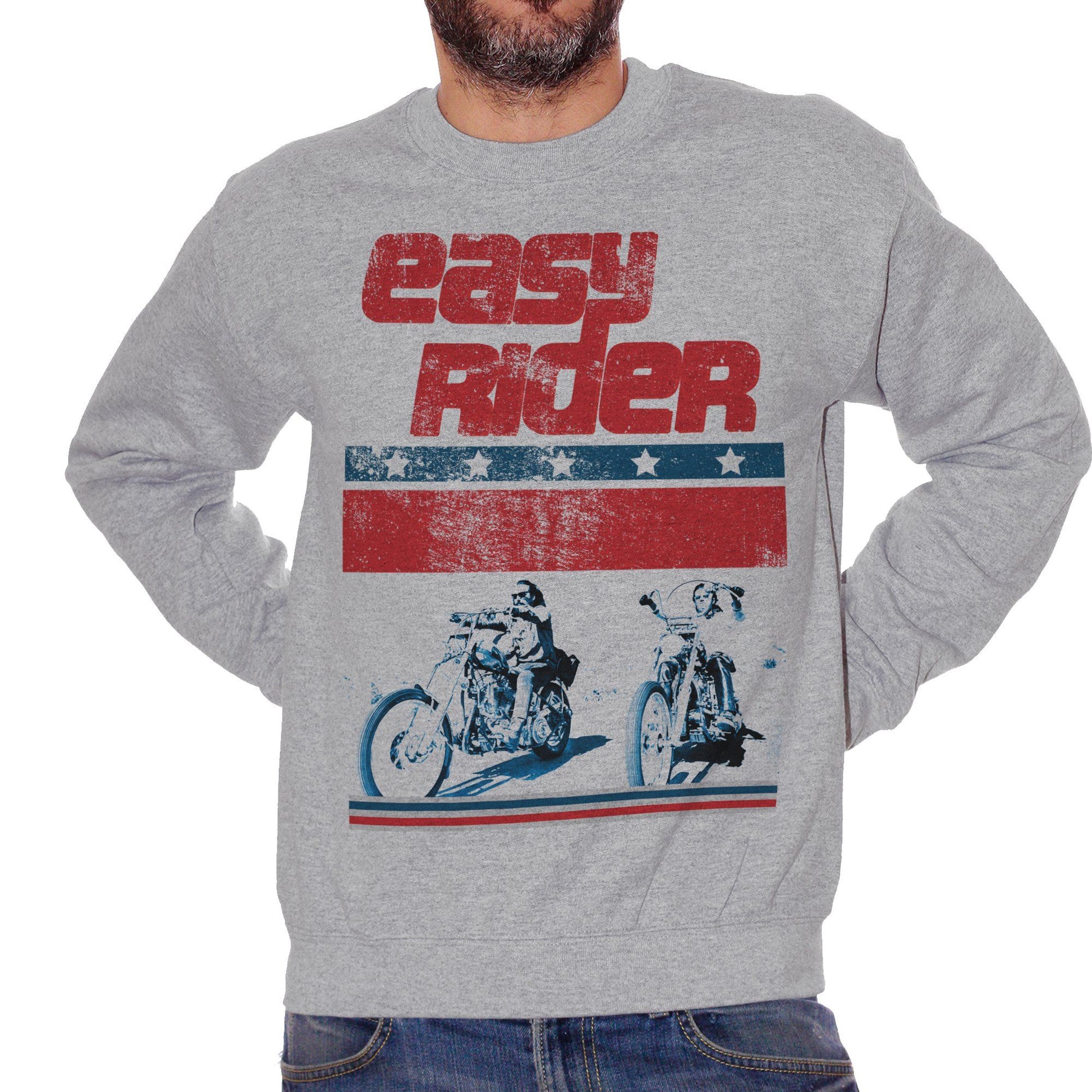 Brown Felpa Girocollo Easy Rider Road Movie Motorcycle Biker Gang - FILM CucShop