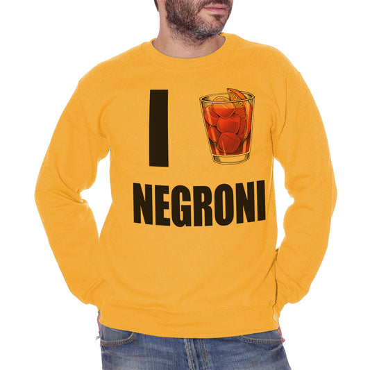 Sandy Brown Felpa Girocollo I Love Spritz Negroni Amaro Drink - SOCIAL CucShop