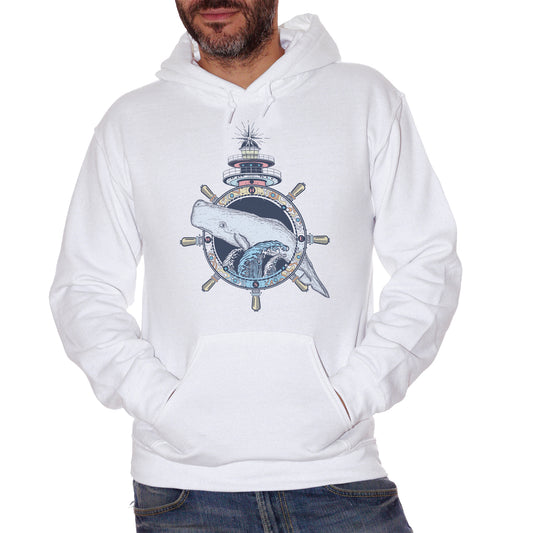 Lavender Felpa Cappuccio Lighthouse Balena - Funny Choose ur Color CucShop