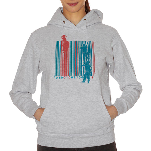 Gray Felpa Cappuccio Abstract Barcode - Funny Choose ur Color CucShop