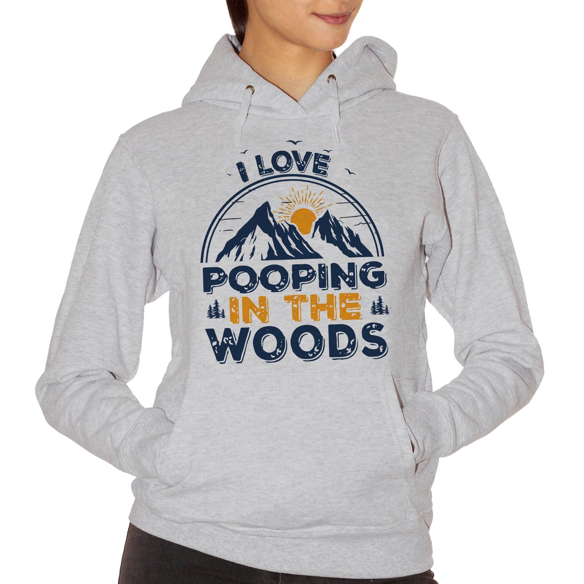 Gray Felpa Cappuccio Pooping In The Woods Divertente - Funny Choose ur color CucShop
