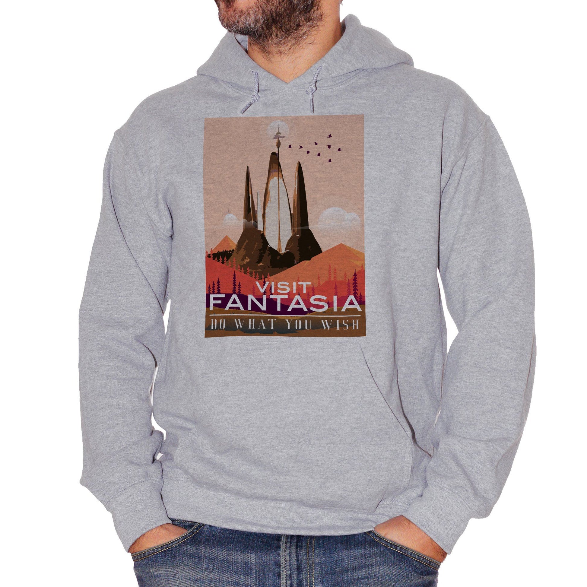 Dark Gray Felpa Cappuccio Visit Fantasia - La Storia Infinita Film cult degli anni 80 - Movie Choose ur color CucShop