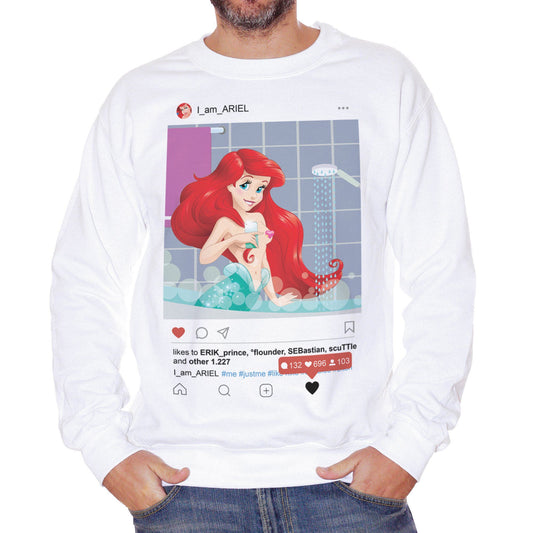 Maroon Felpa Girocollo Princess Ariel Little Mermaid Social La Sirenetta - Movie Choose ur Color CucShop