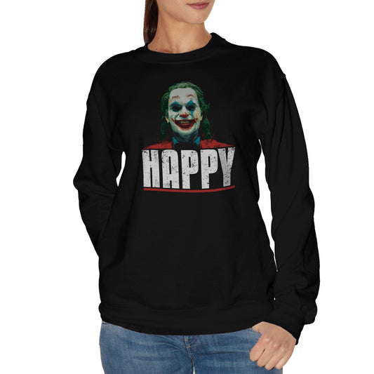 Black Felpa Girocollo Joker Happy Film DC - Movie Choose ur Color CucShop
