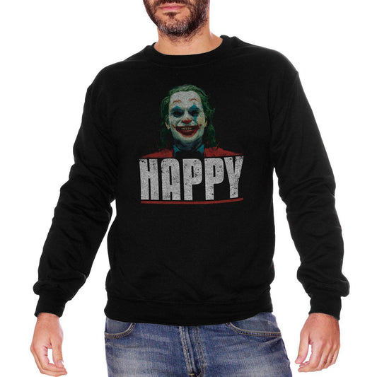 Black Felpa Girocollo Joker Happy Film DC - Movie Choose ur Color CucShop