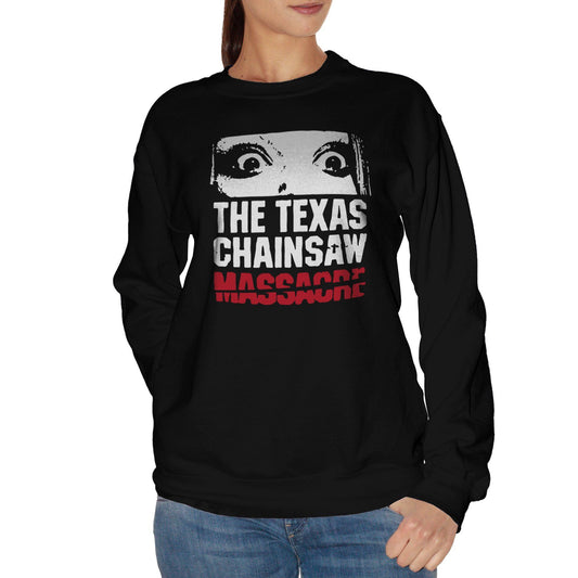 Black Felpa Girocollo Texas Chainsaw Massacre Film horror anni 80 - Non aprite quella porta - Movie Choose ur Color CucShop