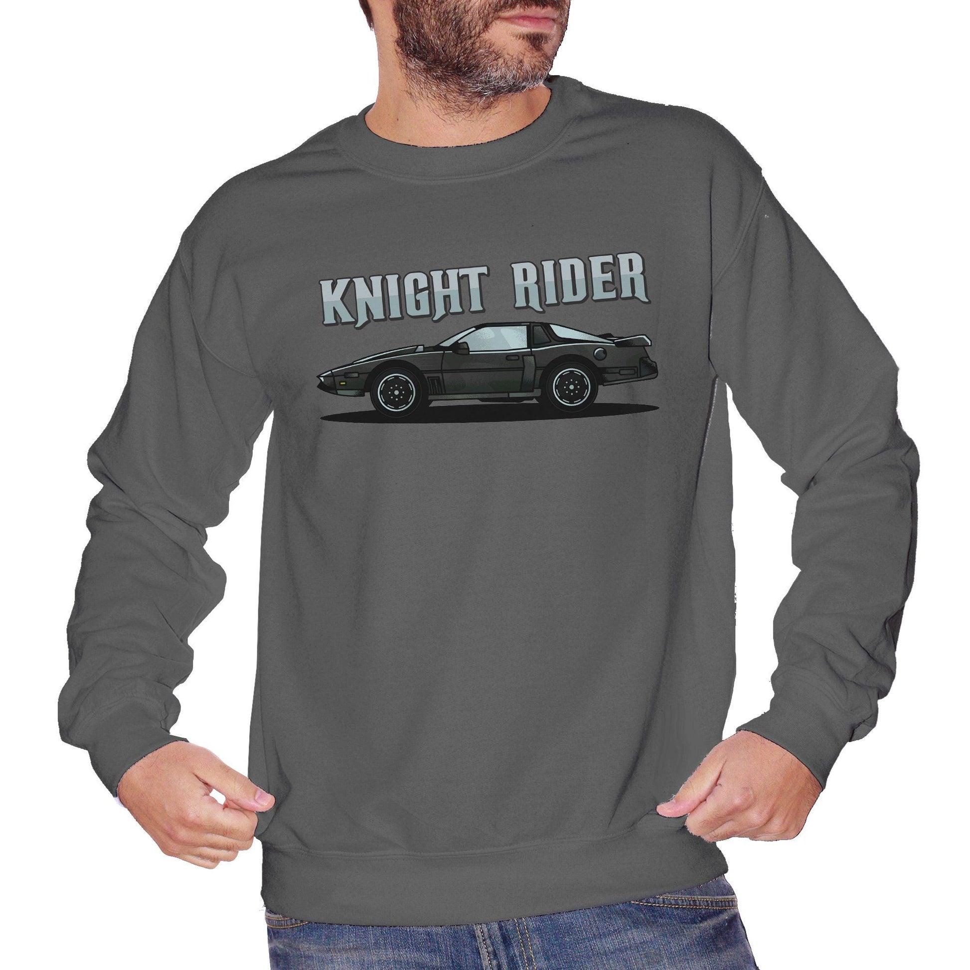 Dim Gray Felpa Girocollo Knight Rider KITT Serie TV - Film Cult Anni 80 - Movie Choose ur Color CucShop