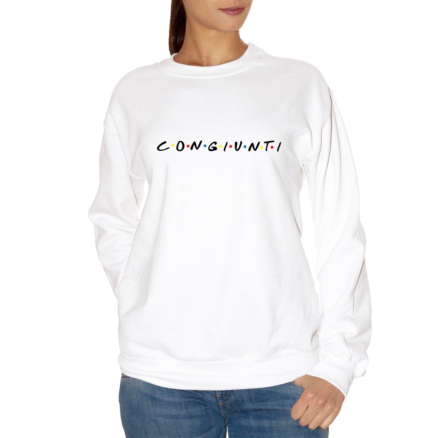 White Smoke Felpa Girocollo Congiunti Friends - Social Choose ur Color CucShop
