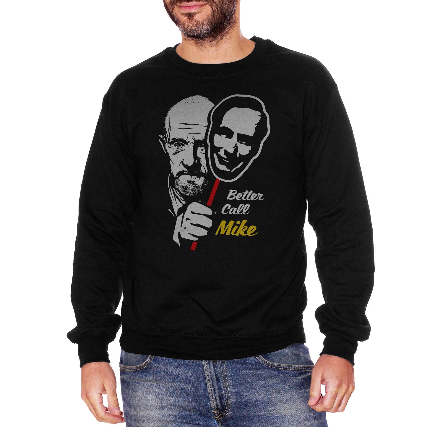 White Felpa Girocollo Better Call Mike - Serie TV Breaking Bad - Movie Choose ur Color CucShop