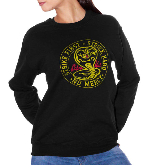 Black Felpa Girocollo Cobra Kai Logo Film cult anni 80 - Serie TV - Movie Choose ur Color CucShop