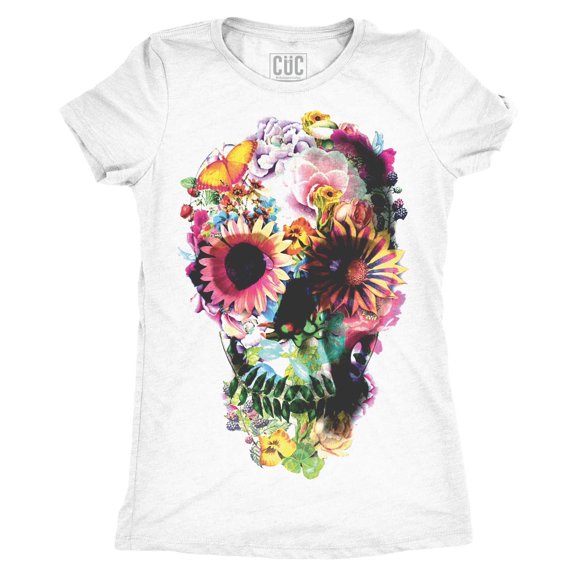 CUC T-Shirt Skull Flower - Teschio floreale - cool vintage #chooseurcolor - CUC chooseurcolor