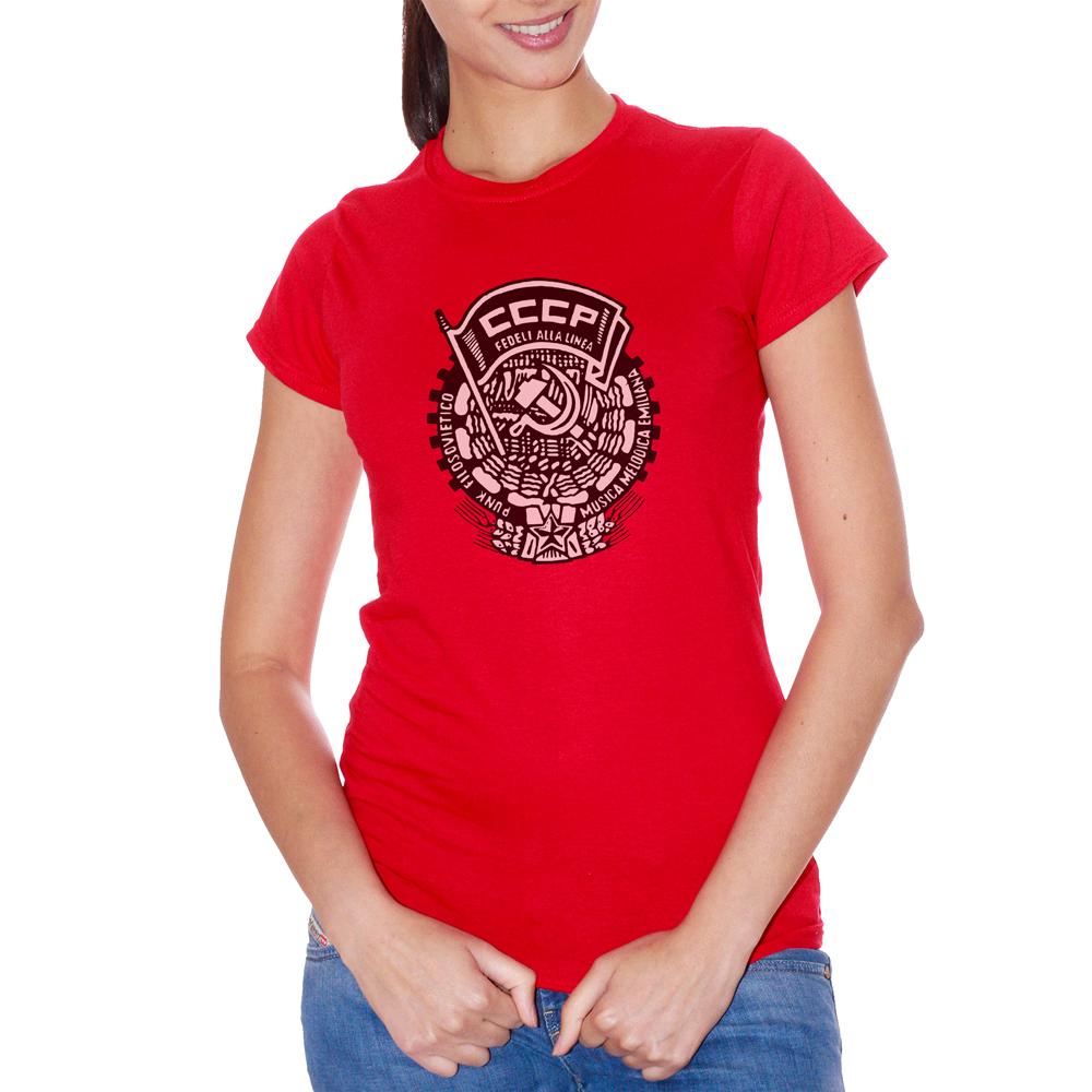 Red T-Shirt Cccp Fedeli Alla Linea - POLITICA Choose ur color CucShop