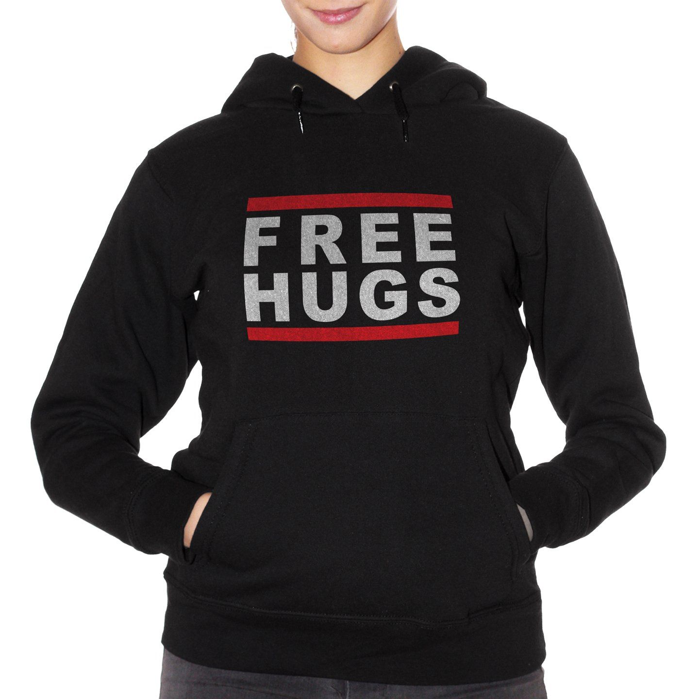 Black Felpa Free Hugs - DIVERTENTE Choose ur color CucShop