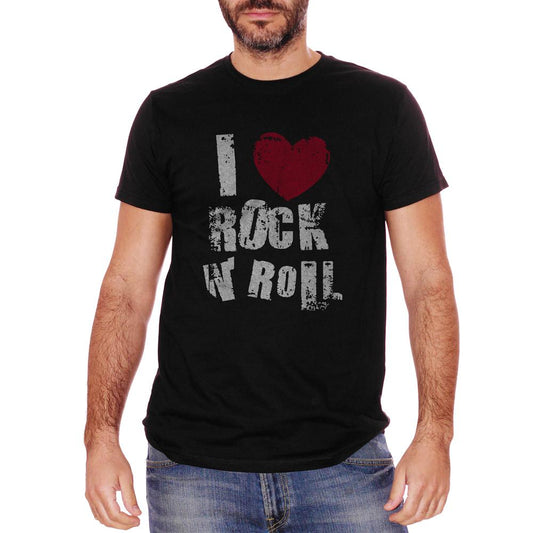 White T-Shirt I Love Rock N Roll - MUSIC Choose ur color CucShop