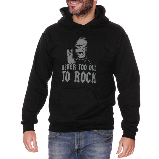 Black Felpa Never Too Old To Rock - DIVERTENTE Choose ur color CucShop