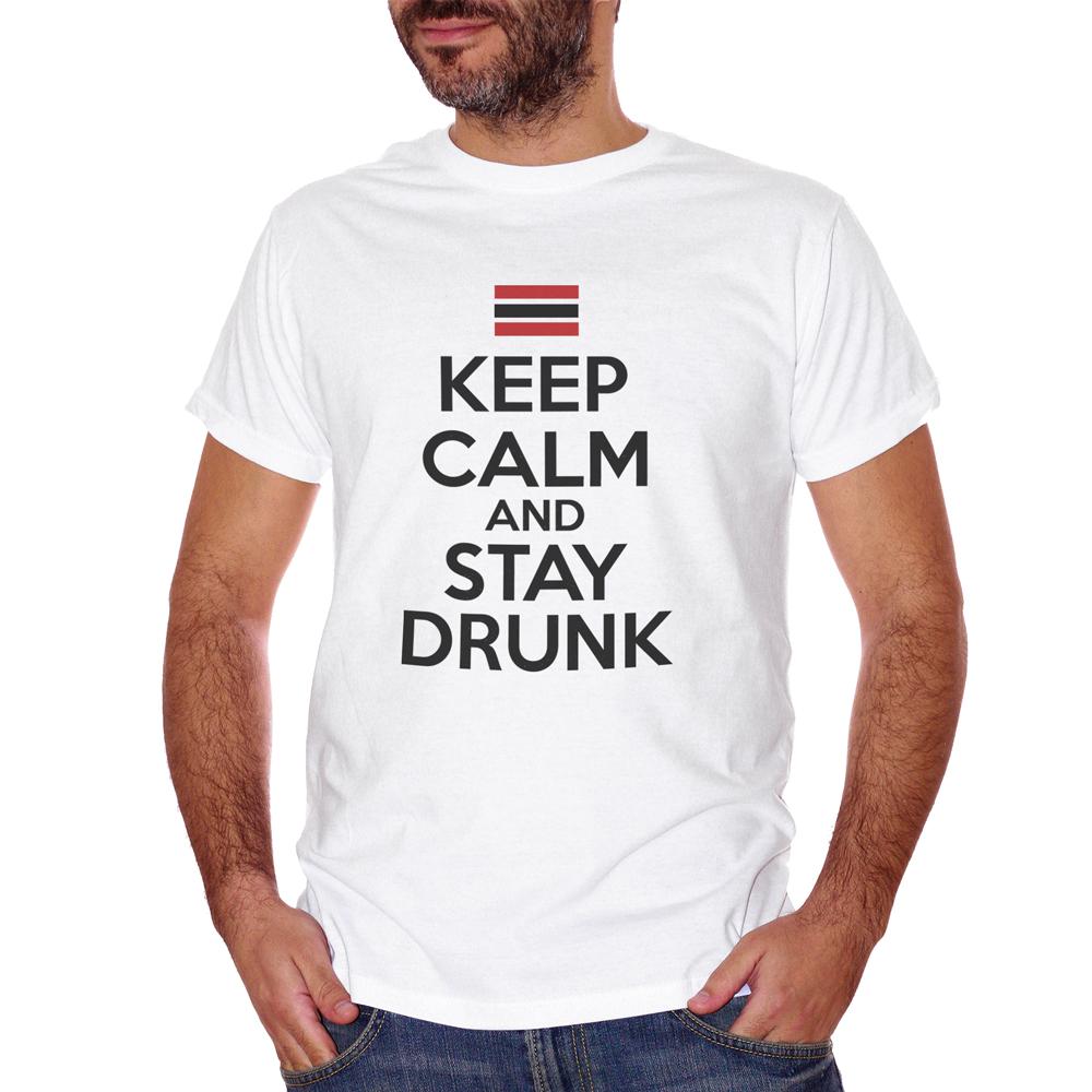 White Smoke T-Shirt Keep Calm And Stay Drunk - DIVERTENTE Choose ur color CucShop