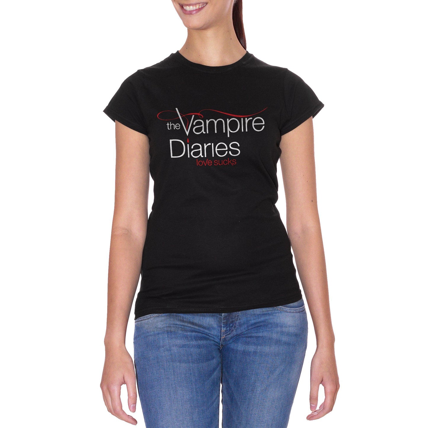 Black T-Shirt Vampire Diaries Love Sucks - FILM Choose ur color CucShop