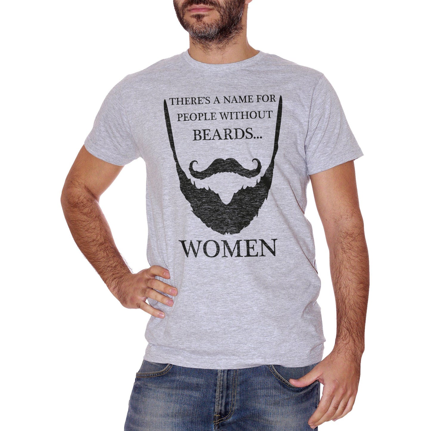 Gray T-Shirt Man With Beard - DIVERTENTE Choose ur color CucShop