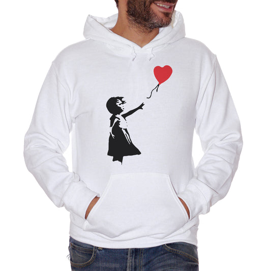 Felpa cappuccio CUC Banksy Bambina Cuore Palloncino - Murales There is always hope #chooseurcolor - CUC chooseurcolor