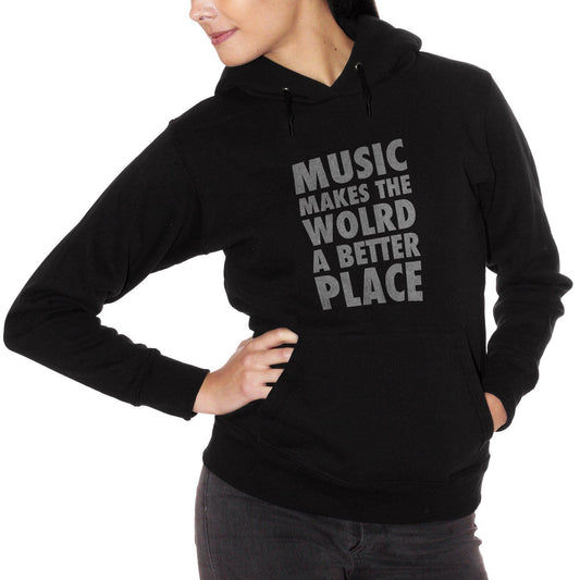 Black Felpa Music Makes The World A Better Place - MUSIC Choose ur color CucShop