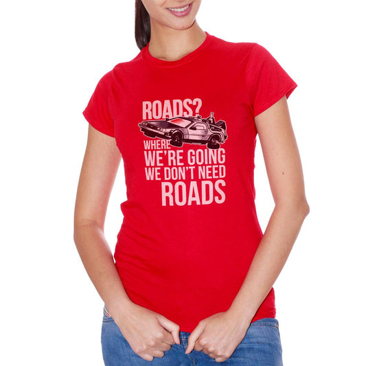 Red T-Shirt Delorean Strade Ritorno Al Futuro - FILM Choose ur color CucShop