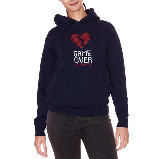 Black Felpa Game Over Love Hurts Mush - SOCIAL Choose ur color CucShop