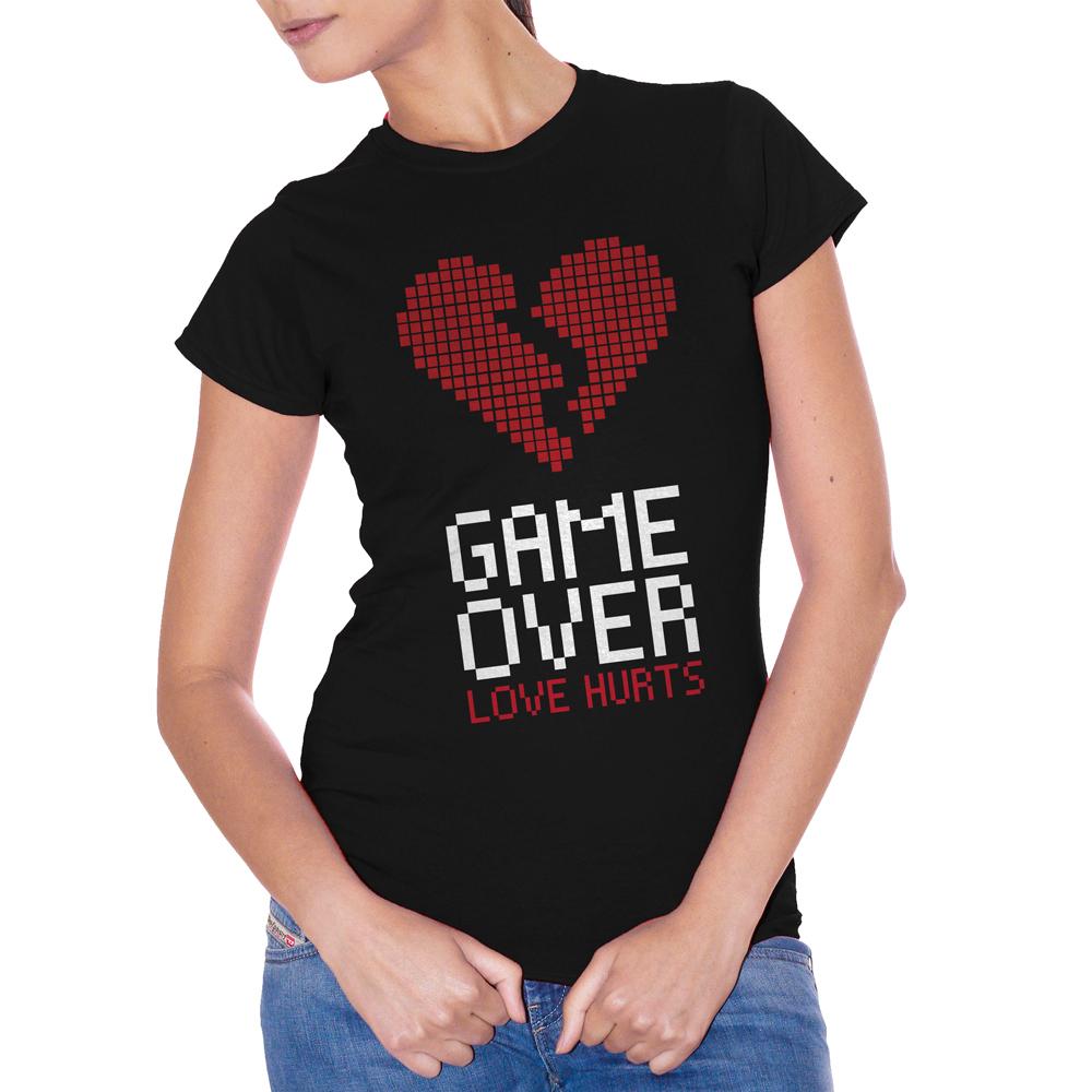 White T-Shirt Game Over Love Hurts Mush - SOCIAL Choose ur color CucShop