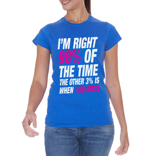 Royal Blue T-Shirt Im Right Math - DIVERTENTE Choose ur color CucShop