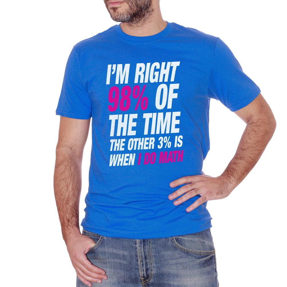 Royal Blue T-Shirt Im Right Math - DIVERTENTE Choose ur color CucShop