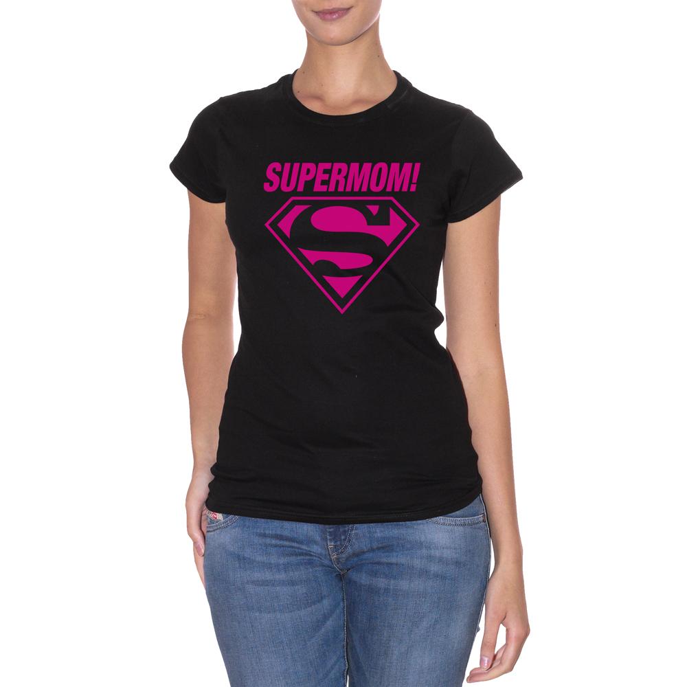Black T-Shirt Supermom - DIVERTENTE Choose ur color CucShop