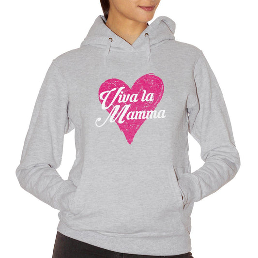 Pale Violet Red Felpa Viva La Mamma Love - DIVERTENTE Choose ur color CucShop