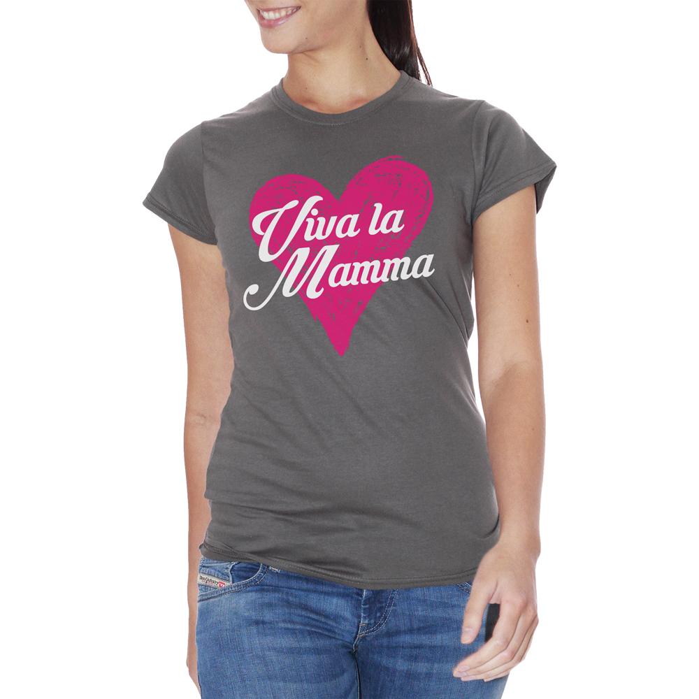 Maroon T-Shirt Viva La Mamma Love - DIVERTENTE Choose ur color CucShop