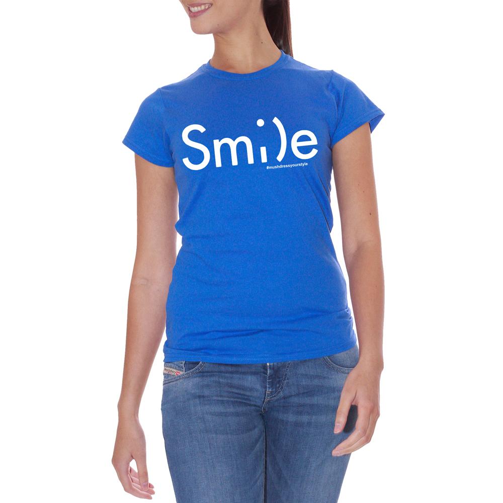 Royal Blue T-Shirt Smile Ascii - DIVERTENTE Choose ur color CucShop