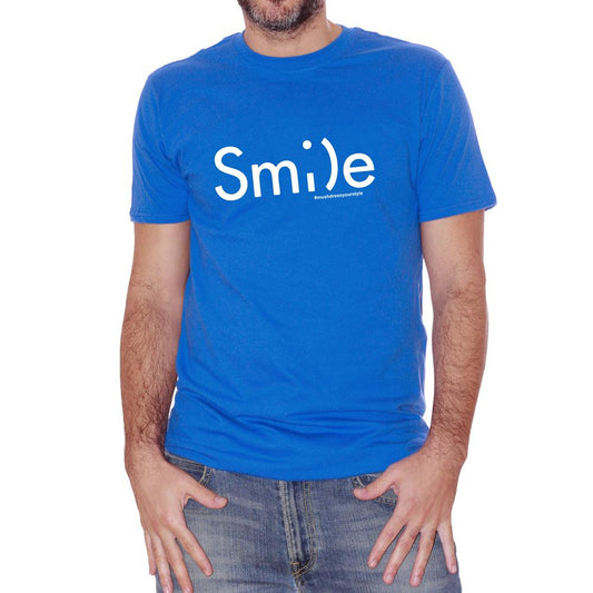 Royal Blue T-Shirt Smile Ascii - DIVERTENTE Choose ur color CucShop