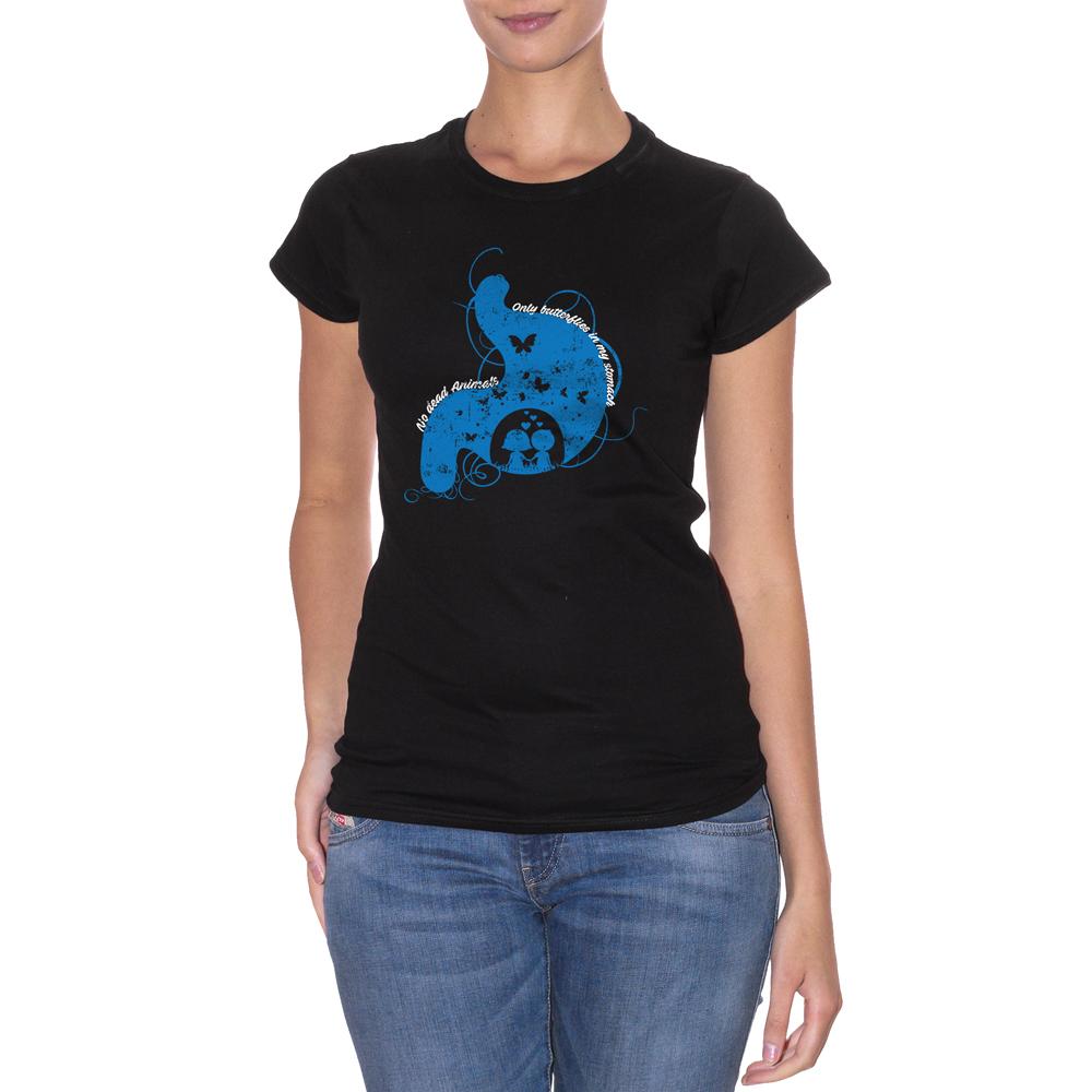 Black T-Shirt Vegana Solo Farfalle Nel Mio Stomaco - SOCIAL Choose ur color CucShop