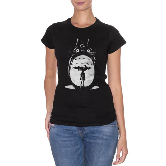 Black T-Shirt Il Mio Vicino Di Casa Totoro Pioggia Miyazaki - CARTOON Choose ur color CucShop