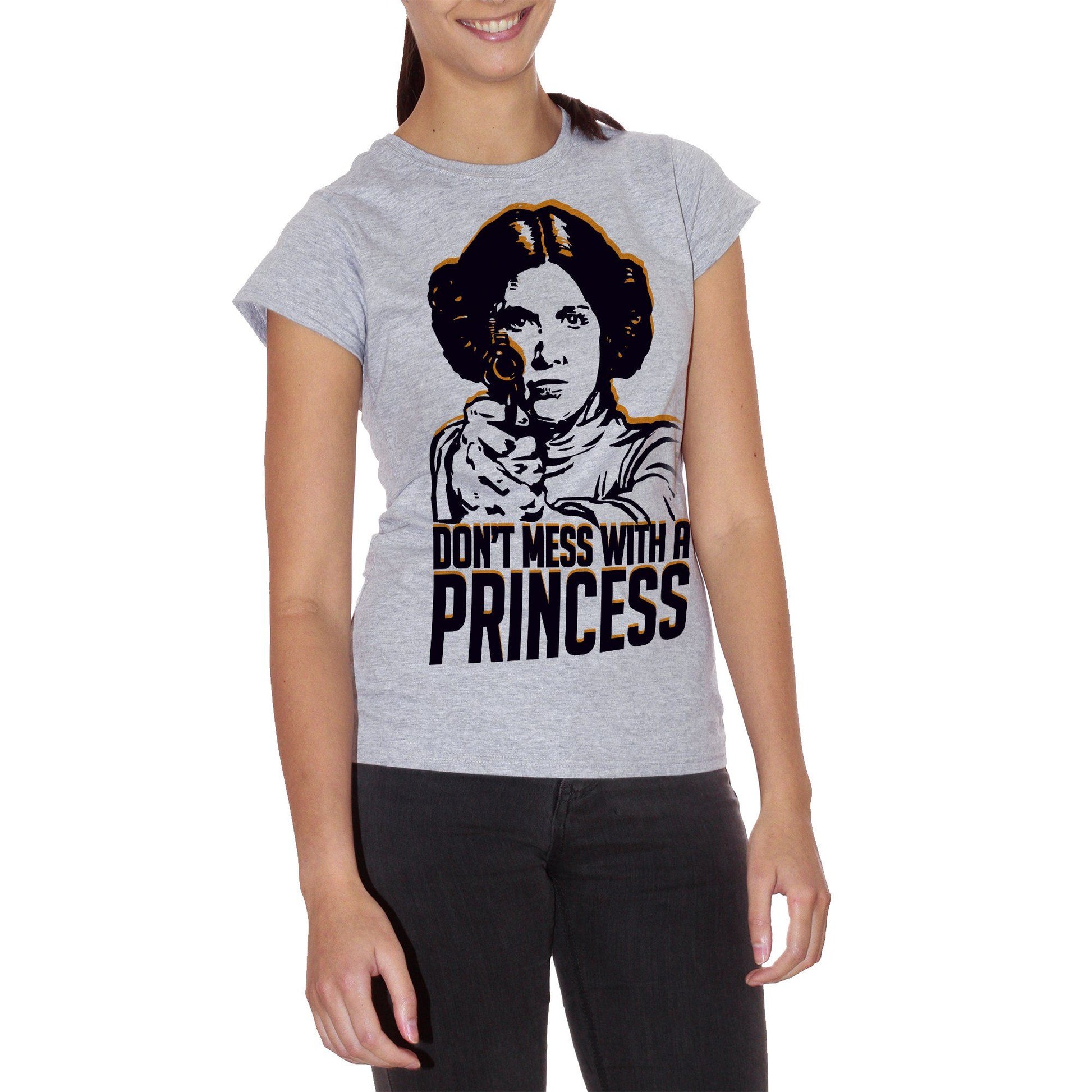 White T-Shirt Non Si Scherza Con Una Principessa- Star Wars Leila - FILM Choose ur color CucShop