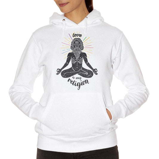 White Smoke Felpa Love Is My Religion - SOCIAL Choose ur color CucShop