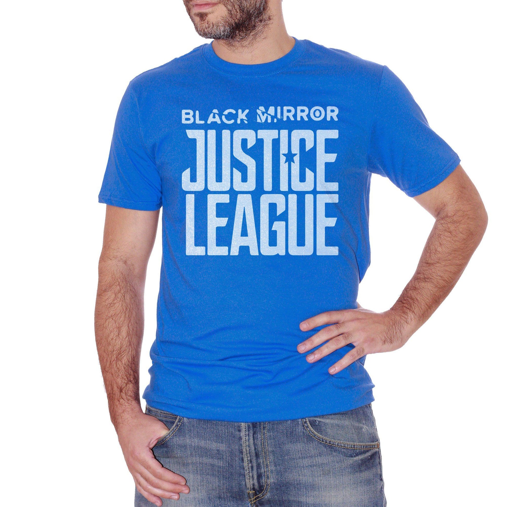 Royal Blue T-Shirt Black Mirror Justice League - FILM Choose ur color CucShop