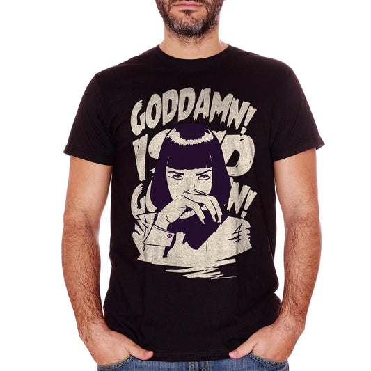 Black T-Shirt Pulp Fiction- Goddamn Uma Thurman - FILM Choose ur color CucShop