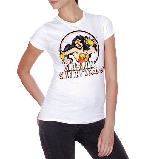 Lavender T-Shirt Wonder Woman Girls Will Save The World X Scuro - FILM Choose ur color CucShop