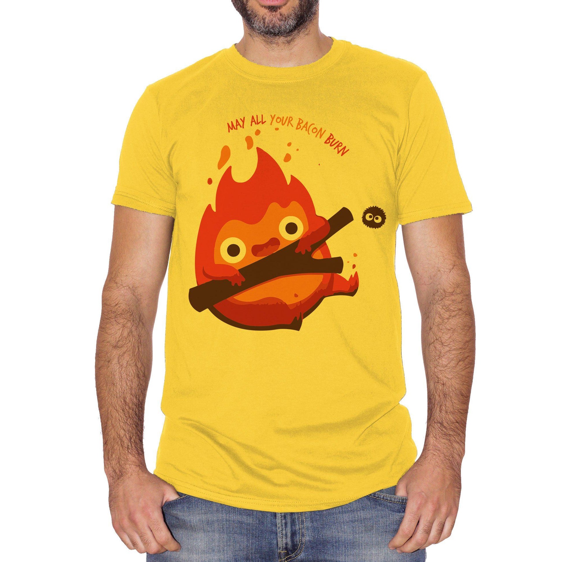 Goldenrod T-Shirt Miyazaki Castello Errante Di Howl- Calcifer - CARTOON Choose ur color CucShop