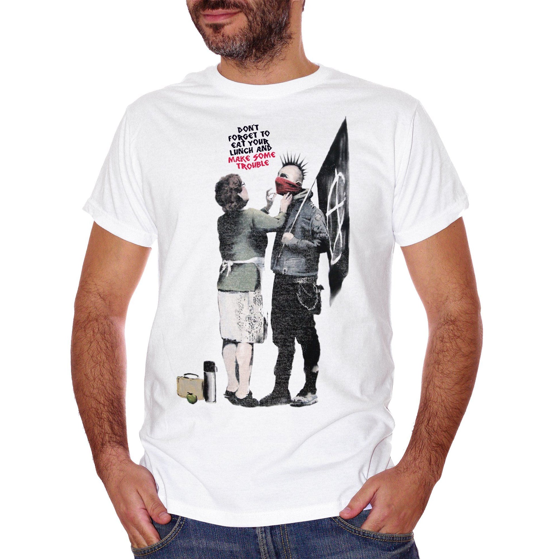 Dark Slate Gray T-Shirt Banksy Mamma Anarchico - POLITICA Choose ur color CucShop