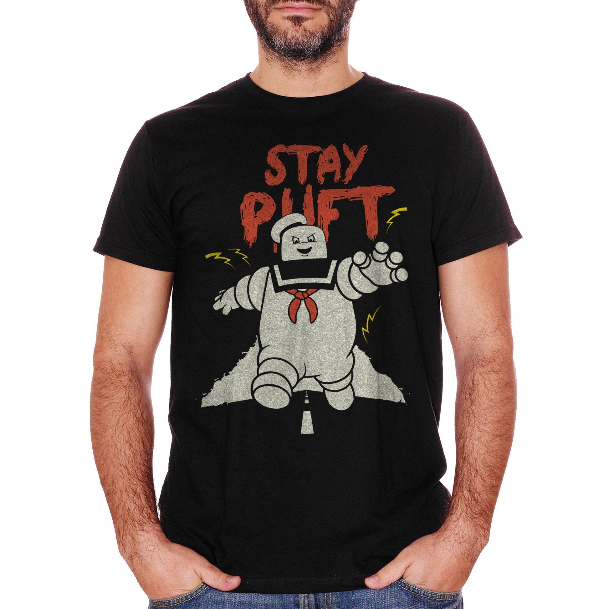 White T-Shirt Stay Puft - Marshmallow Man Ghostbusters - FILM Choose ur color CucShop