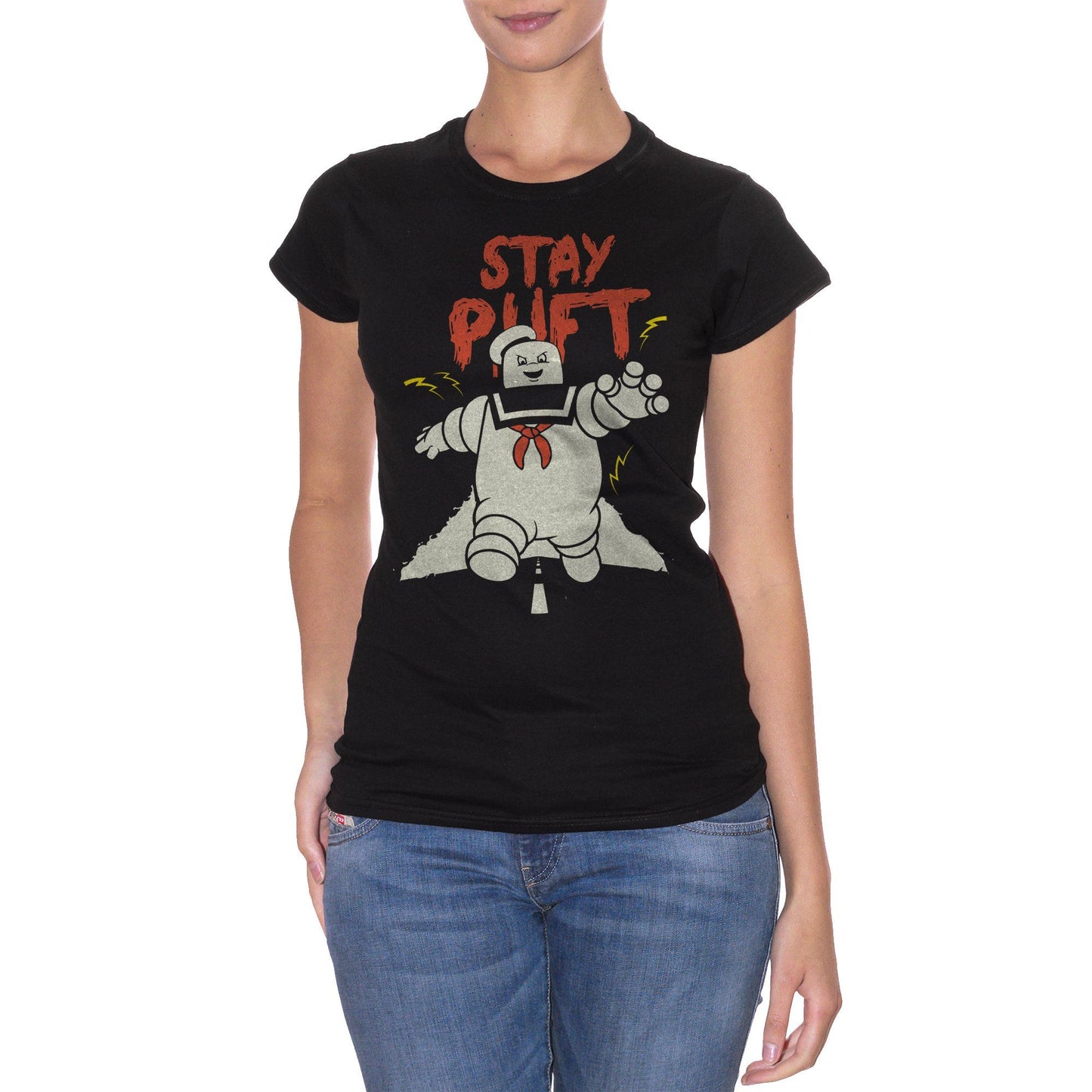 Black T-Shirt Stay Puft - Marshmallow Man Ghostbusters - FILM Choose ur color CucShop