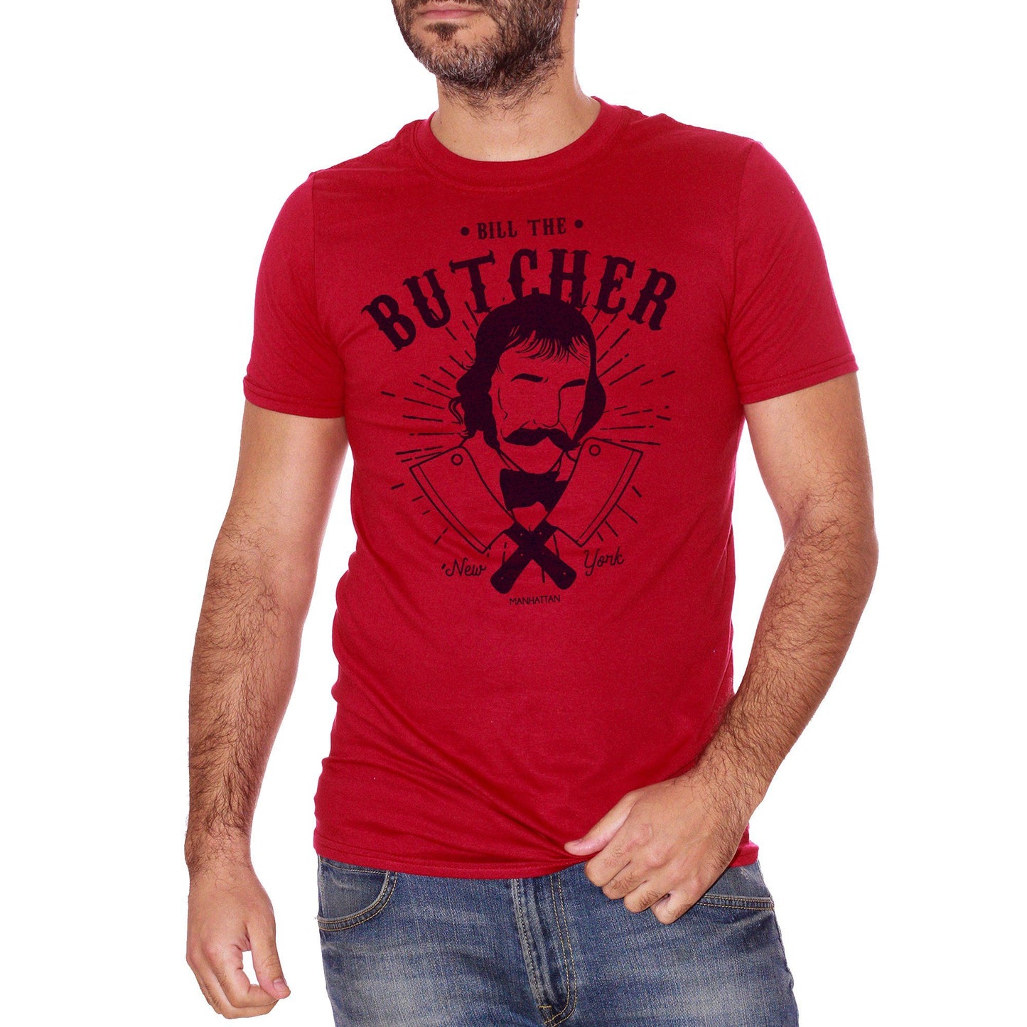 Firebrick T-Shirt Gangs Of New York - Bill The Butcher - FILM Choose ur color CucShop